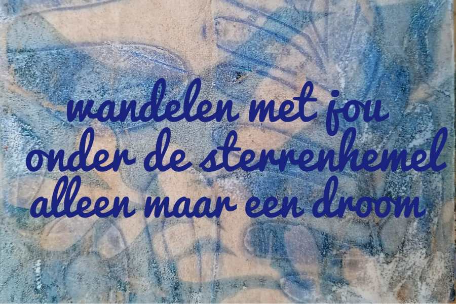 Haiku Els Kooyman, kalligrafie Bernadette d'Haese van Letterlabyrint